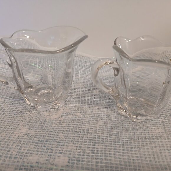 Duncan Miller Canterbury Clear Glass Mini Sugar and Creamer Set - Picture 2 of 3